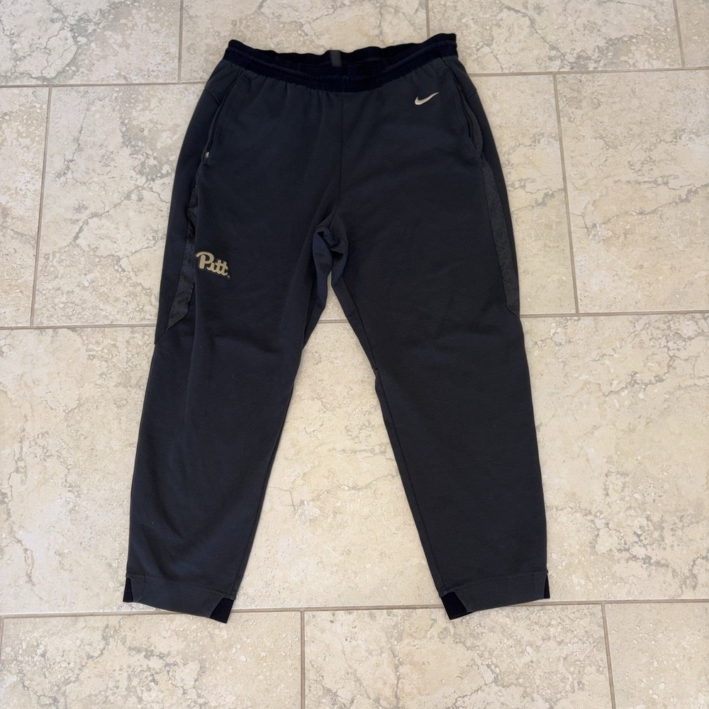 Nike Mens XXL Dri-Fit University of Pittsburgh Panthers Joggers Grey Ankle 2XL